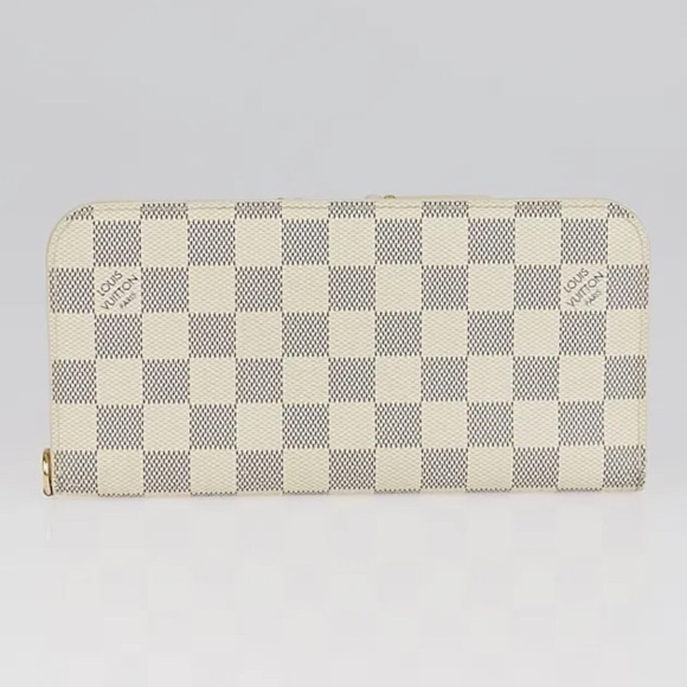 Louis Vuitton White and Gray Checkered Wallet